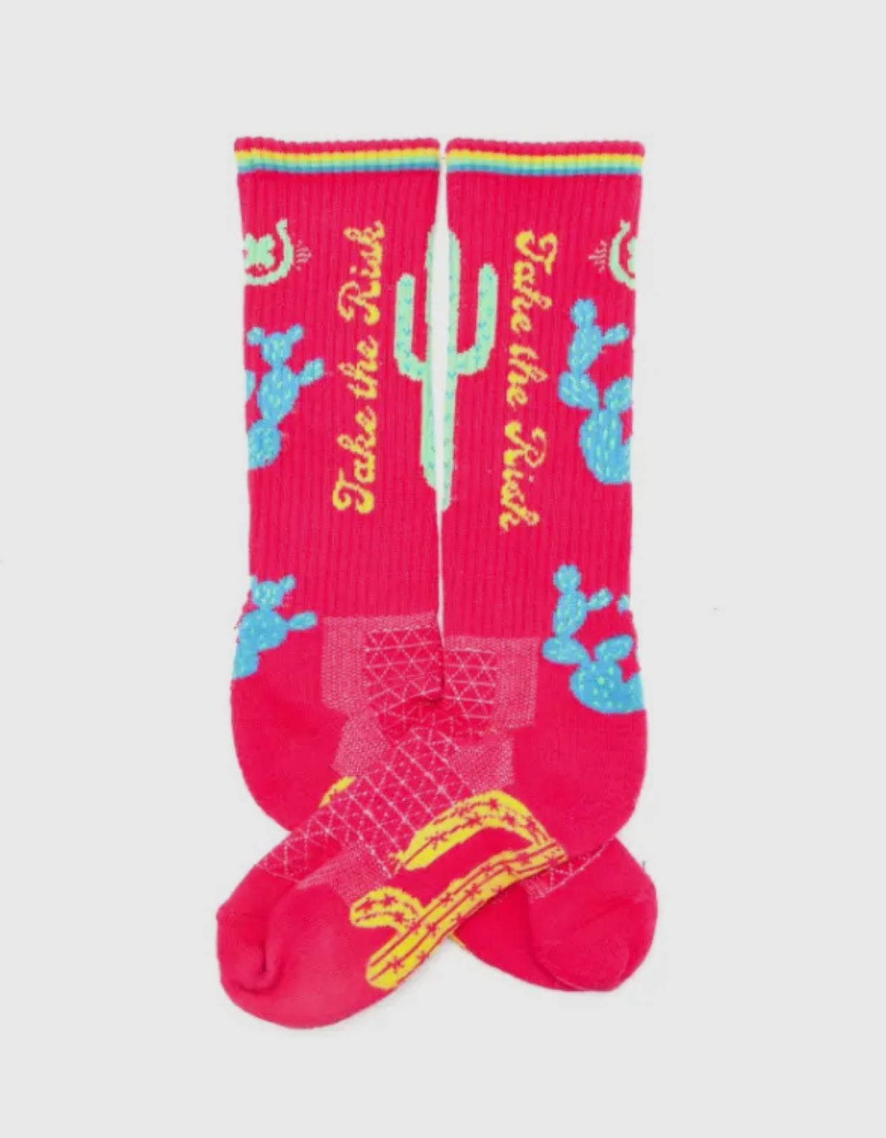 Lucky Chuck Socks-Take the Risk in Hot Pink