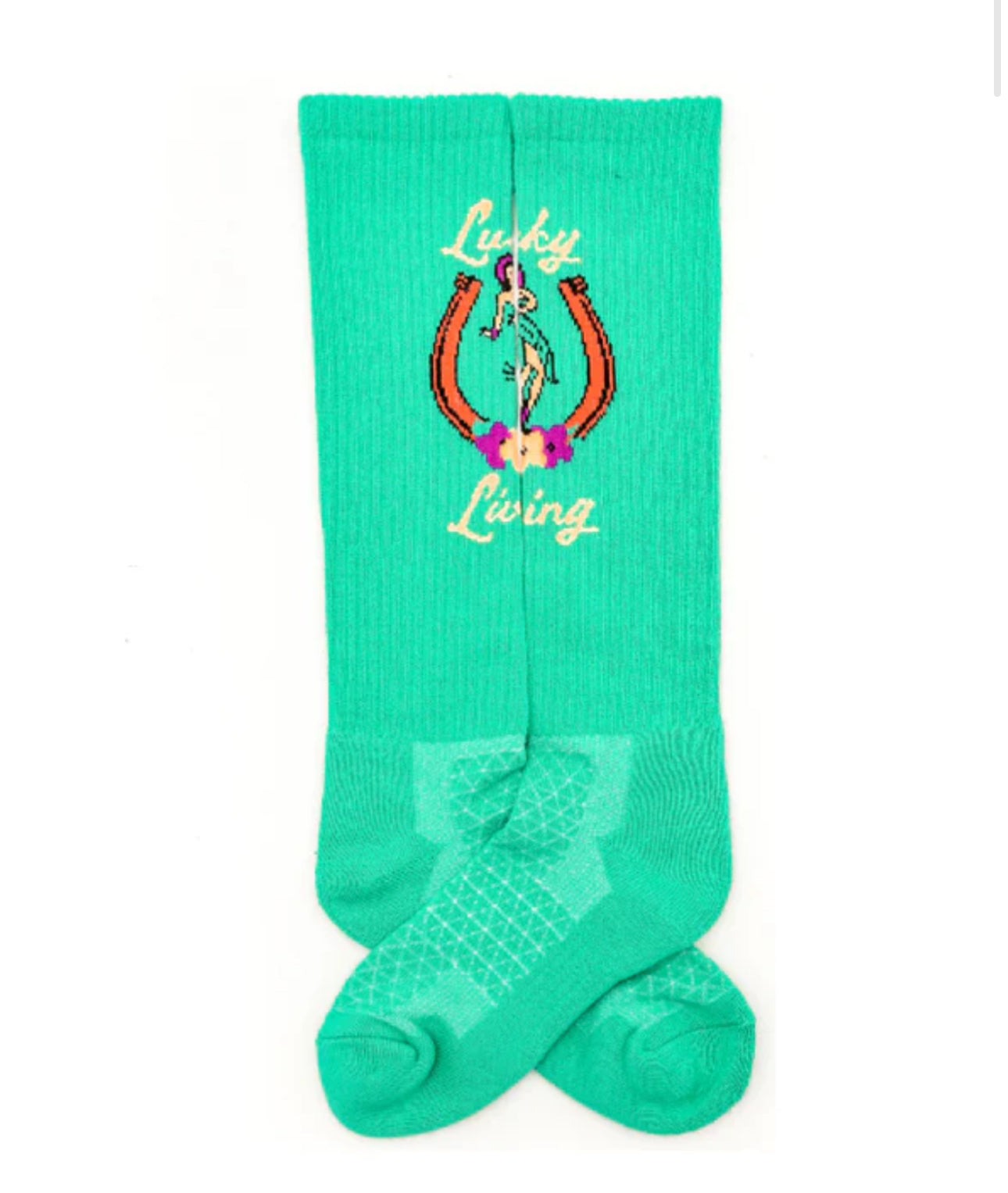 Lucky Chuck Socks- Lucky Living Island Cowgirl