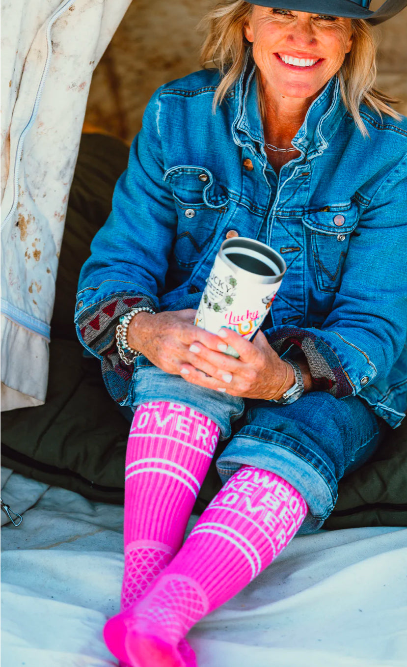 Lucky Chuck Socks-Cowboys Lovers Pink