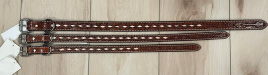 Dog Collar-Medium Buckstitched Leather #DC-141-M