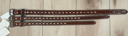 Dog Collar-Large Buckstiched Leather  #DC-141-L