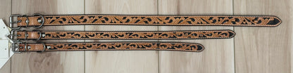 Dog Collar-Small Tooled Leather #DC145-S