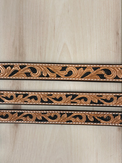 Dog Collar-Small Tooled Leather #DC145-S