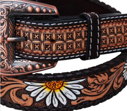 Belt-Hand Painted Daisy BT-582