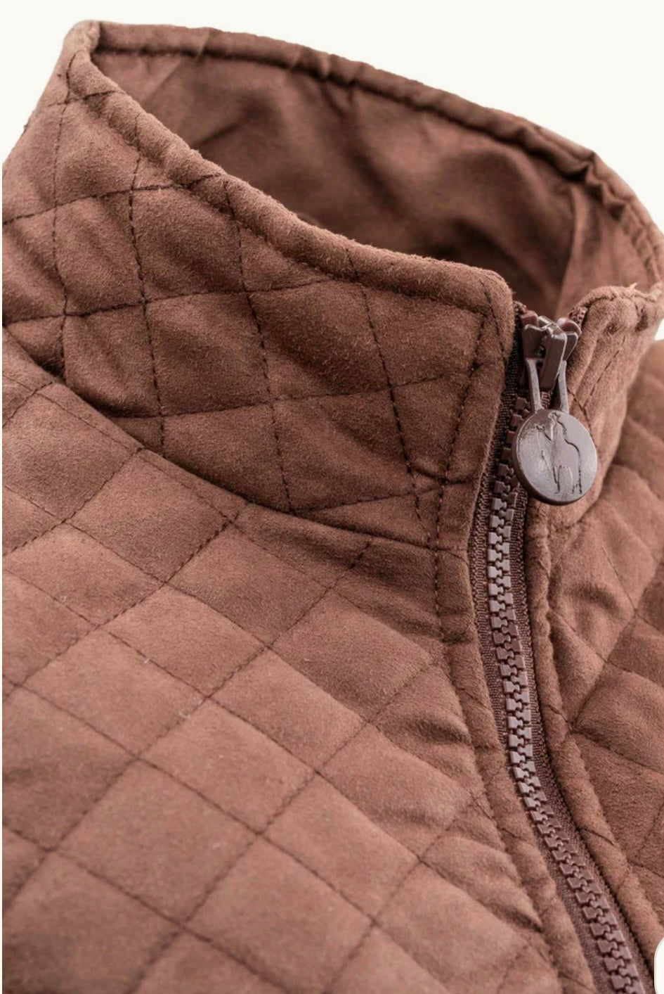 Ladies Grand Prix Quilted Vest-Brown