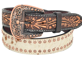 Cowhide Belt with Flower Spots BT-1025