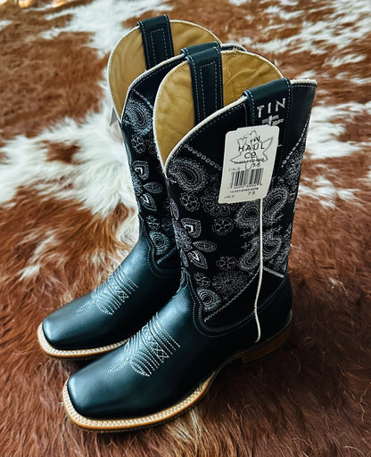 *SALE*Ladies Tin Haul Boot-Midnight Paisley w/Bandida Sole 11"
