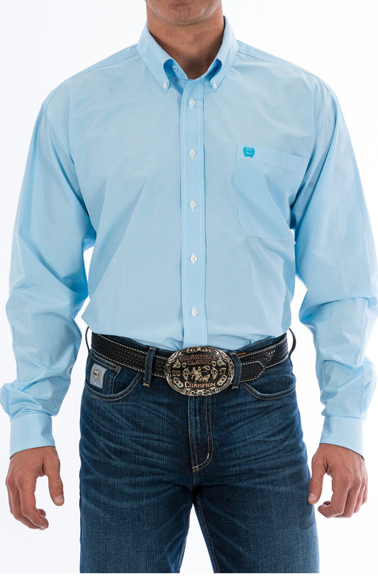 Cinch Tencel Longsleeved Shirt-Light Blue Stripe
