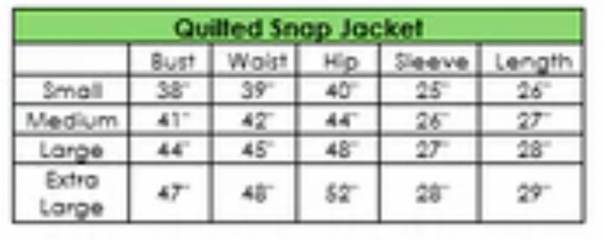 Ladies Quilted Snap Jacket in Kit Purple