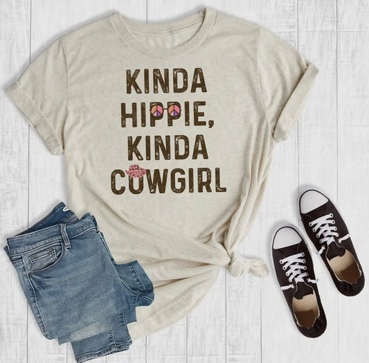 Kinda Hippie, Kinda Cowgirl-Cream T-Shirt