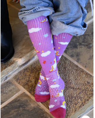 Lucky Chuck Socks Purple Unicorn