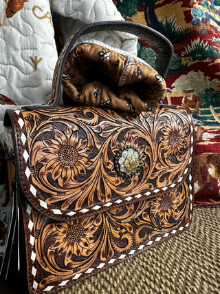 Purse-Handtooled Floral/Buckstiched ADBGA822