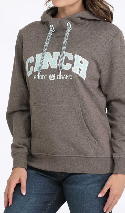 Ladies Cinch Hoodie-Brown