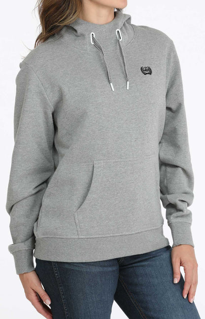 Ladies Cinch Hoodie-Gray