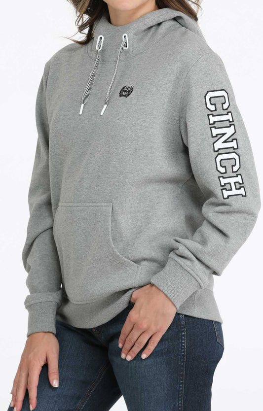 Ladies Cinch Hoodie-Gray