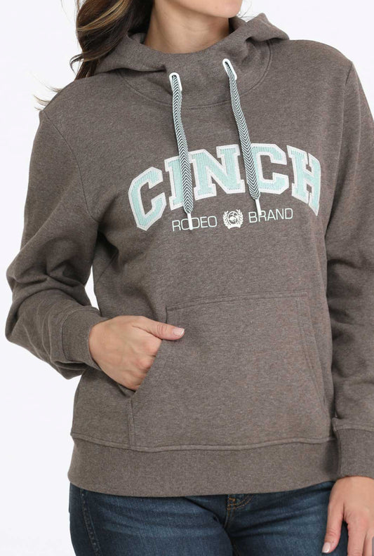 Ladies Cinch Hoodie-Brown