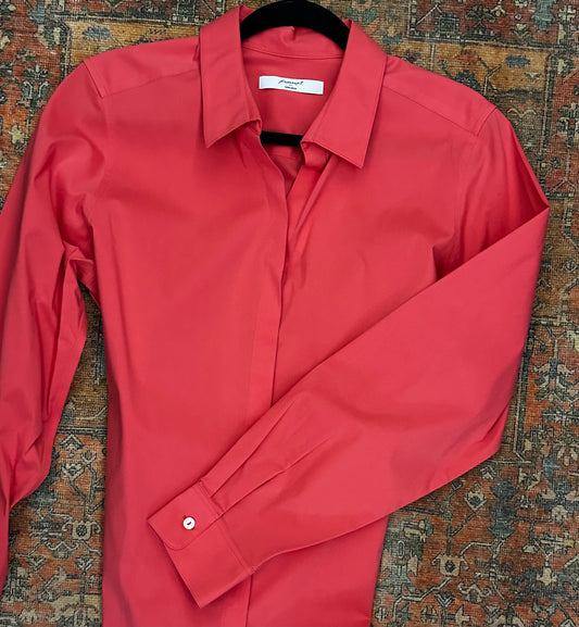 Foxcroft Taylor Shirt in Coral Sunset-size 16