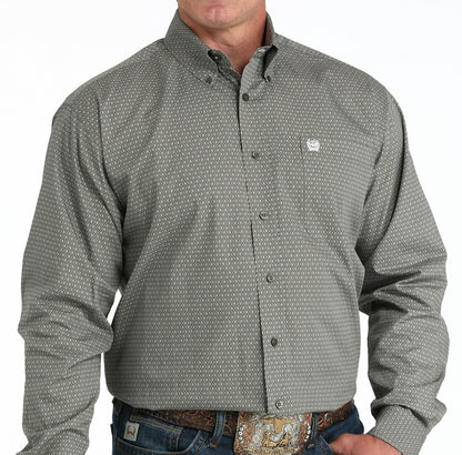 Cinch Cotton LongsleevedShirt-Olive Print
