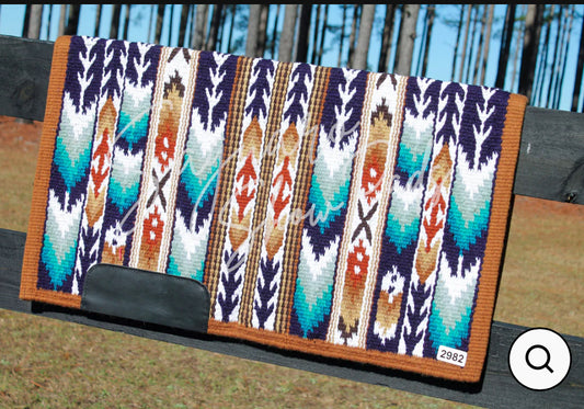 Ranch Pad-Rust/Teal/Navy 34x40