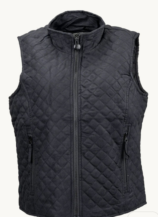 Ladies Grand Prix Quilted Vest-Black