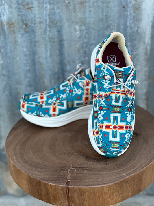 Twisted X Ladies Feather X Casual-Turquoise Multi