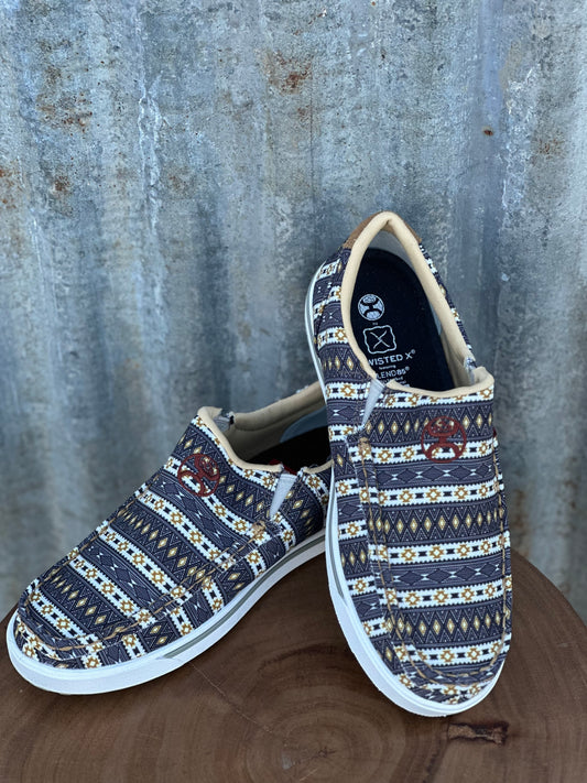 Twisted X Ladies Slip On Hooey Loper-Black Multi