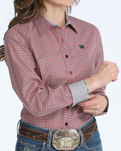 Cinch Cotton Shirt-Red Multi