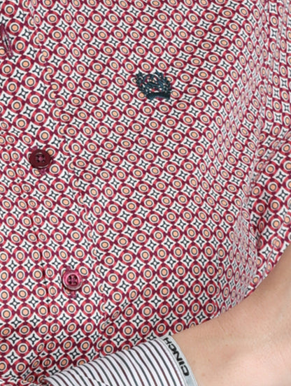 Cinch Cotton Shirt-Red Multi